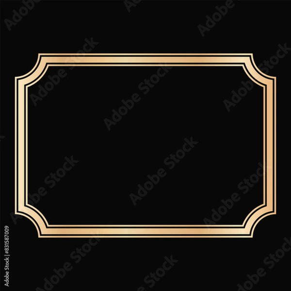 Fototapeta Decorative lines borders, Luxury design elements, Gold Frames Designs
