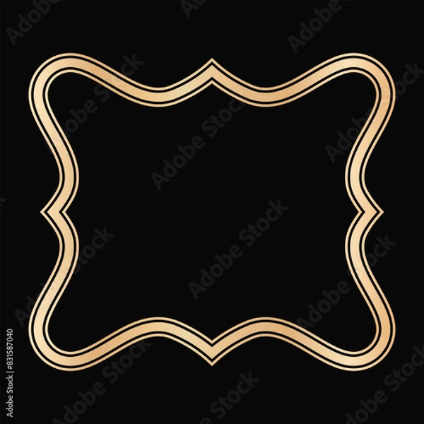 Fototapeta Decorative lines borders, Luxury design elements, Gold Frames Designs