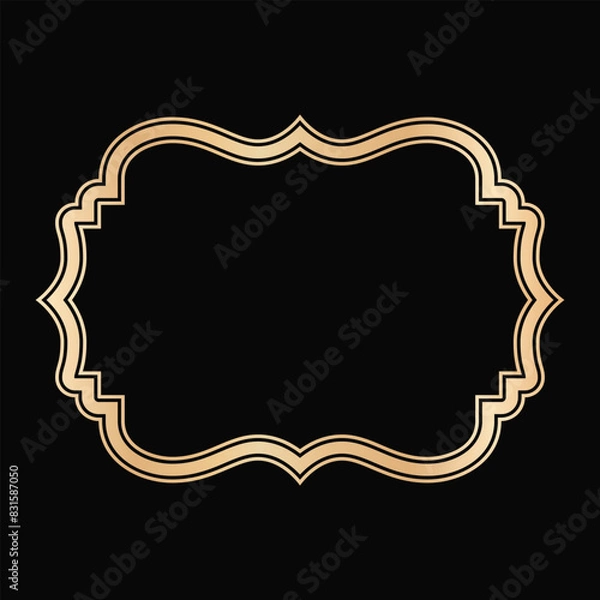 Fototapeta Decorative lines borders, Luxury design elements, Gold Frames Designs