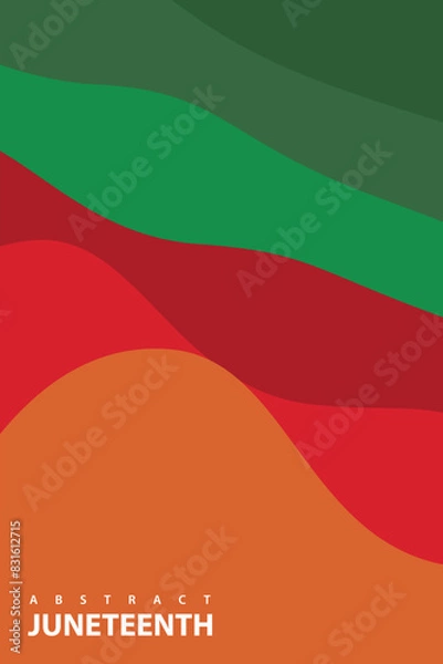 Fototapeta Abstract background design with Juneteenth theme, with wavy patterns.