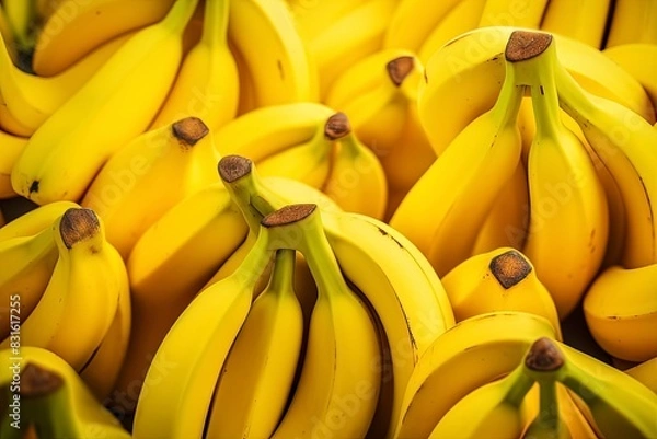 Obraz Close up shot of group of bananas, generative ai