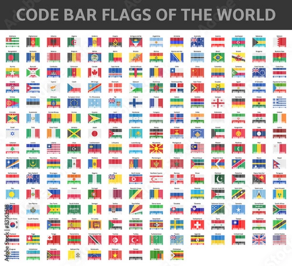 Fototapeta kod flagi kreskowe świata