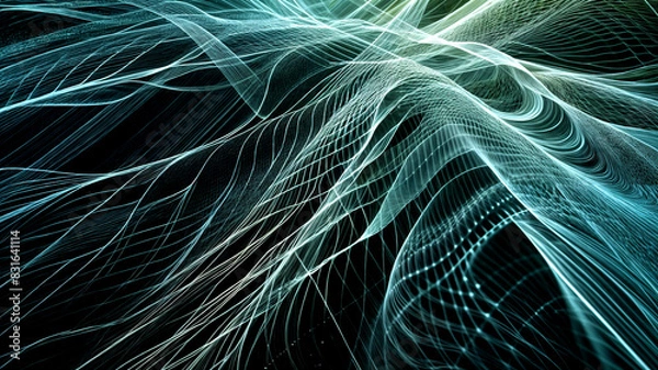 Fototapeta green waves background