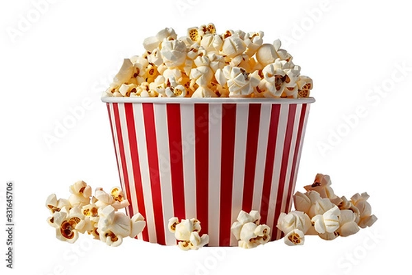 Fototapeta Popcorn bucket transparent background. PNG