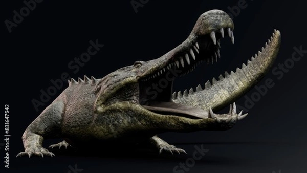 Obraz Deinosuchus Big Crocodile Model of background, 3d rendering