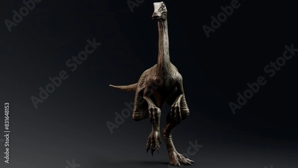 Obraz Gallimimus Model of background, 3d rendering