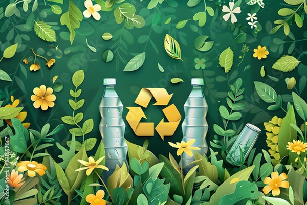 Obraz Poster design for recycling , green environment