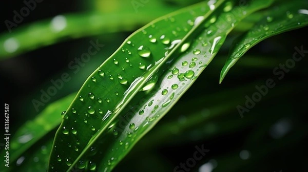 Fototapeta dew on leaf