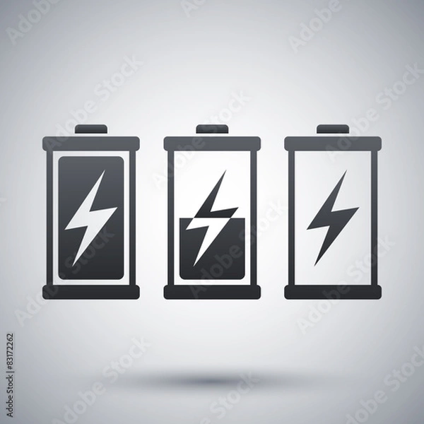 Fototapeta Battery icons set, vector