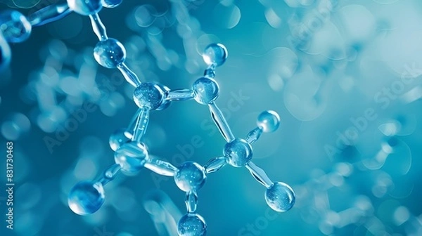 Fototapeta Captivating Pentagonal Molecule Amidst Soothing Cerulean Backdrop