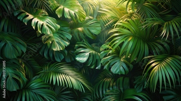 Fototapeta Palm leaves background