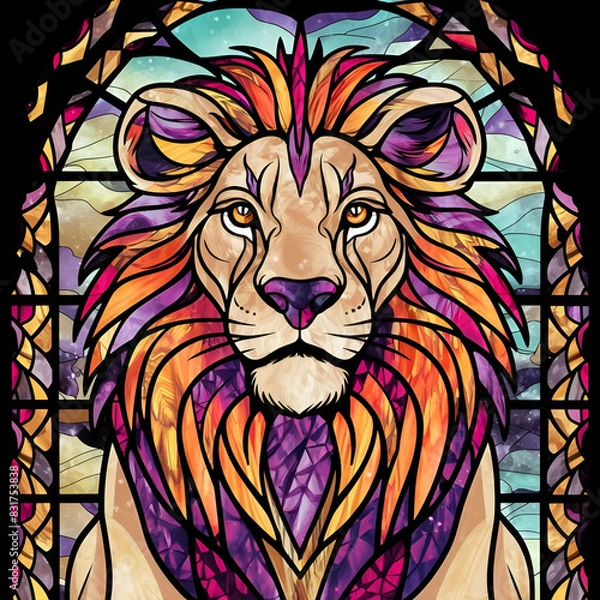 Fototapeta Versatile collection of lion illustrations