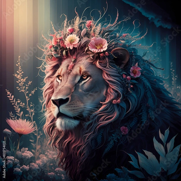 Fototapeta Versatile collection of lion illustrations