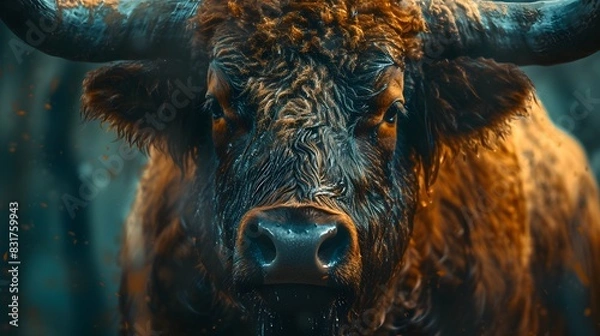 Obraz a cinematic and Dramatic portrait image for bull