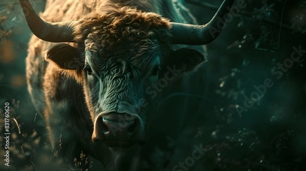 Obraz a cinematic and Dramatic portrait image for bull
