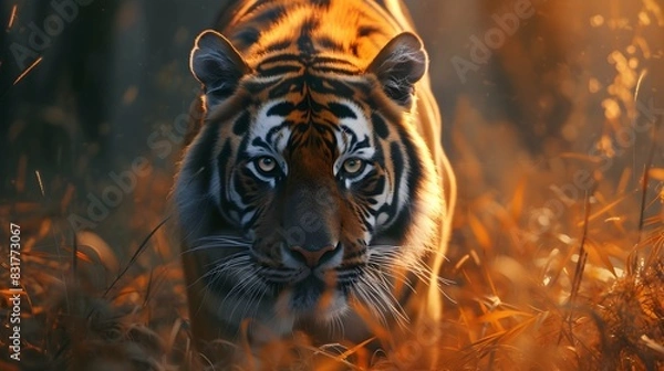Fototapeta a cinematic and Dramatic portrait image for tiger