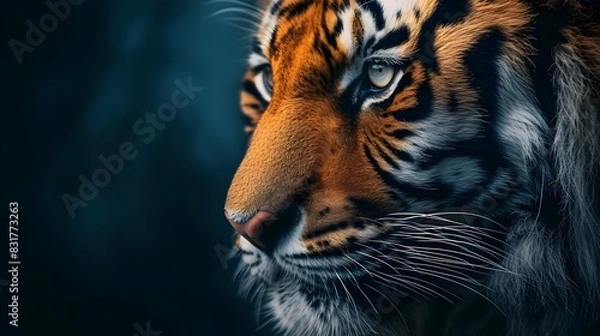 Fototapeta a cinematic and Dramatic portrait image for tiger