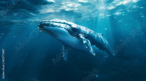 Fototapeta a cinematic and Dramatic portrait image for whale