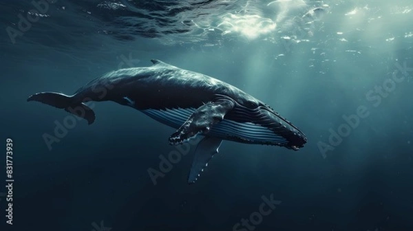 Fototapeta a cinematic and Dramatic portrait image for whale