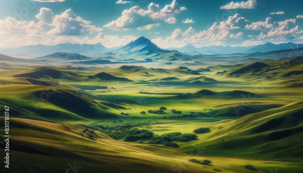 Fototapeta 広大な大地. AI generated.