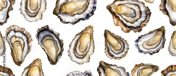 Obraz shell seamless pattern seafood background4