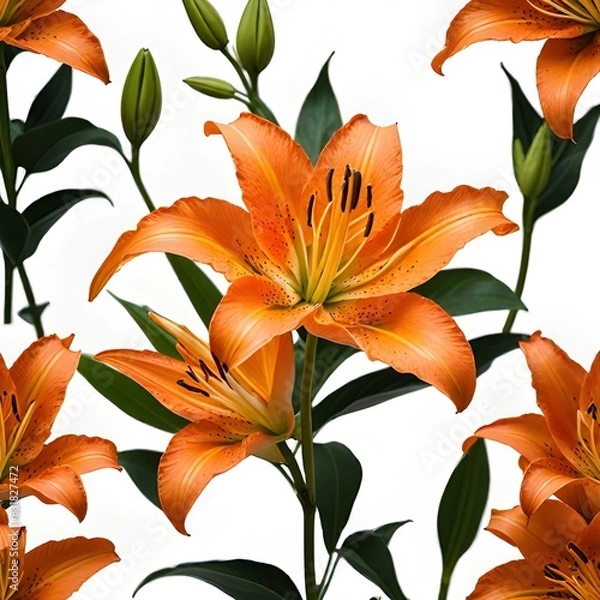 Fototapeta Hand drawn watercolor flower, tropical floral pattern and background, botanical seamless
