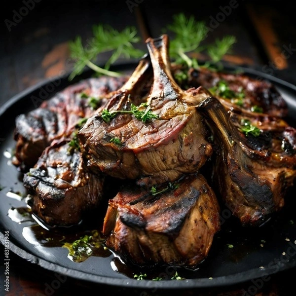 Fototapeta grilled lamb chops