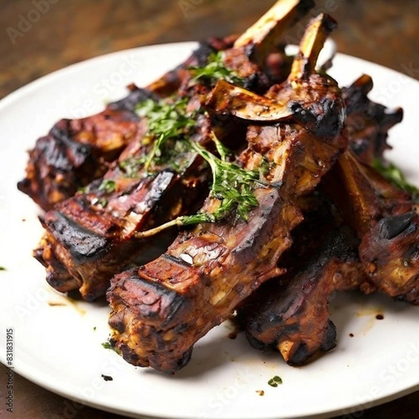 Fototapeta grilled lamb chops