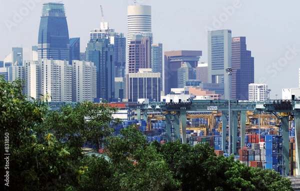 Obraz singapore: harbor, containers