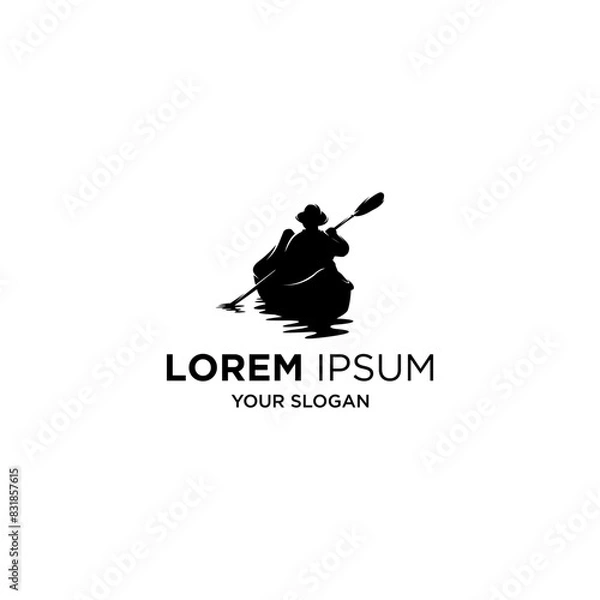 Obraz a man kayaking silhouette logo vector illustrations
