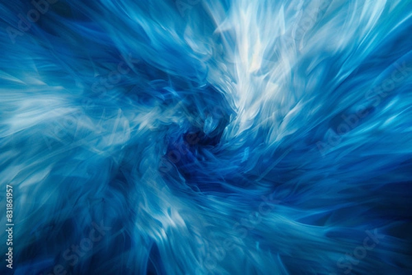 Fototapeta Chic azure and indigo abstract blur for a stylish, modern look.