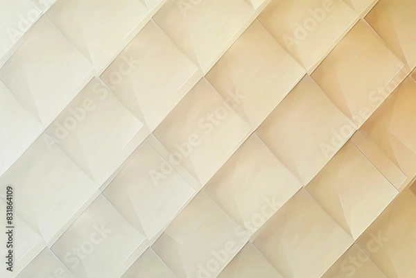 Fototapeta Subtle gradient of ivory in a geometric diamond pattern exudes sophistication.