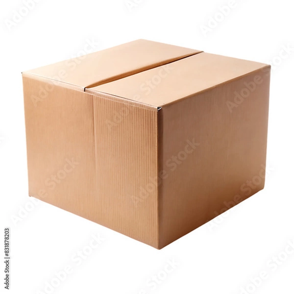 Fototapeta Cardboard box isolated on transparent background