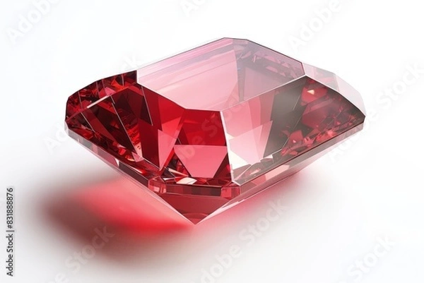 Obraz Red gemstone on white background