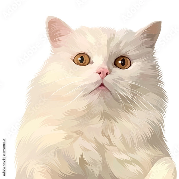 Fototapeta Colorful Detailed Cat Illusration