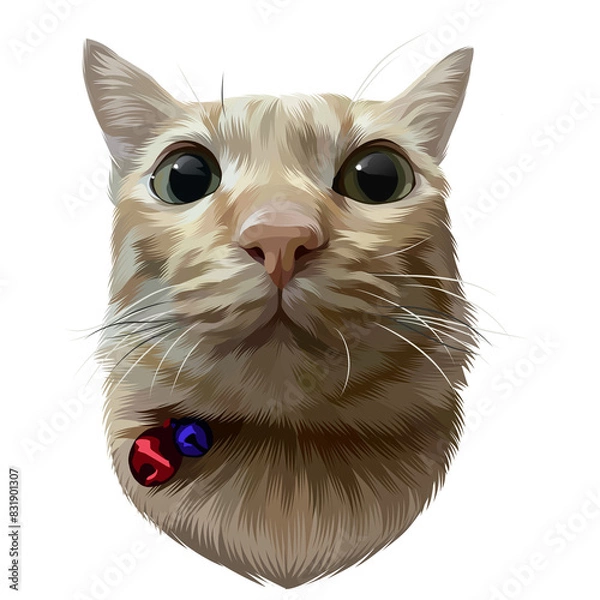 Fototapeta Colorful Detailed Cat Illusration