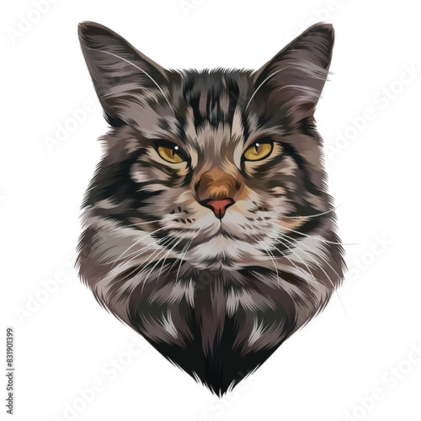 Fototapeta Colorful Detailed Cat Illusration