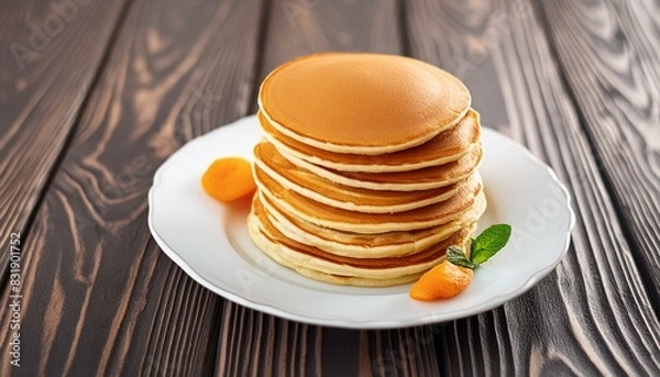 Obraz Delicious pancakes on a plate, PNG image.