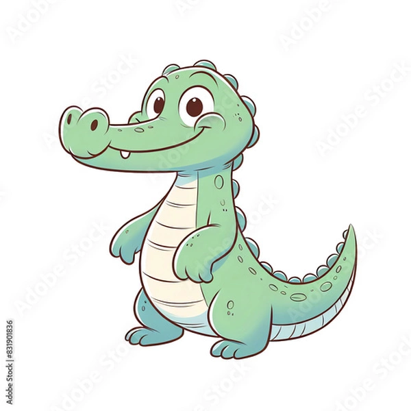 Fototapeta A cute illustration of crocodile