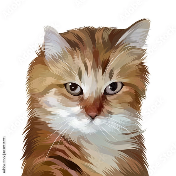 Fototapeta Colorful Detailed Cat Illusration