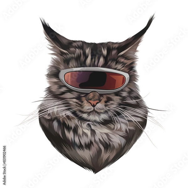 Fototapeta Colorful Detailed Cat Illusration