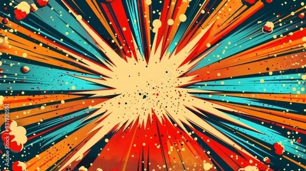 Fototapeta Vibrant abstract explosion artwork with bold colors and dynamic energy, perfect for backgrounds or creative projects.
