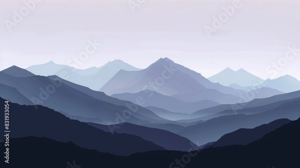 Obraz Mountains silhouetted against the sky