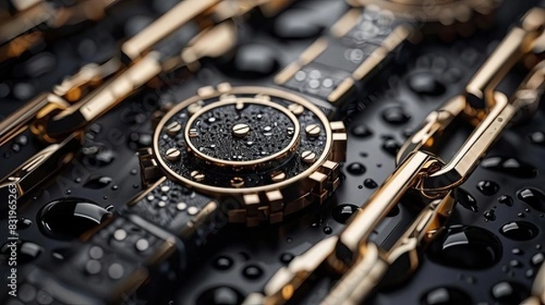 Fototapeta Technological blocks connected by chains