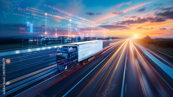 Obraz Transport Logistics Technology - trucking, road freight, delivery
