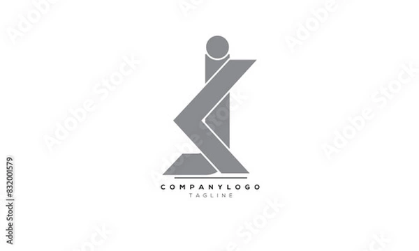 Obraz Alphabet letters Initials Monogram logo JK, JK INITIAL, JK letter