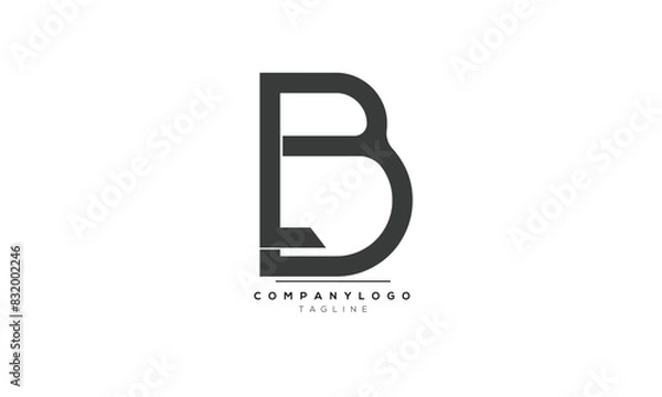 Obraz Alphabet letters Initials Monogram logo LB, LB INITIAL, LB letter