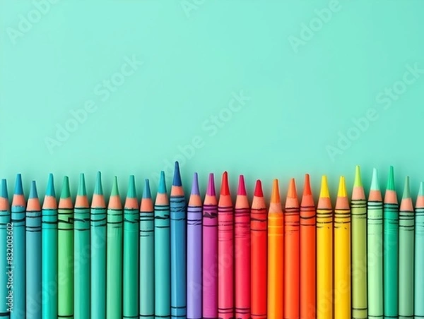 Obraz Crayon Basking in a Carnival Atmosphere on a Mint Background