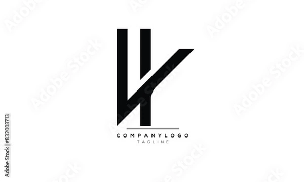 Obraz Alphabet letters Initials Monogram logo VT, VT INITIAL, VT letter