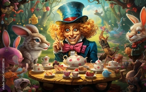 Fototapeta Alice in Wonderland at the Mad Hatter's tea party